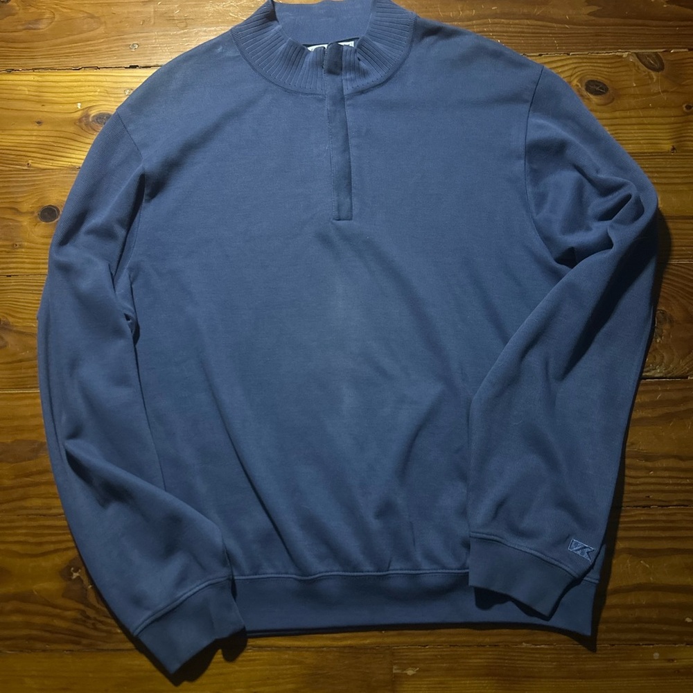 Cutter & Buck Men's Slate Blue Half-Zip Sweater